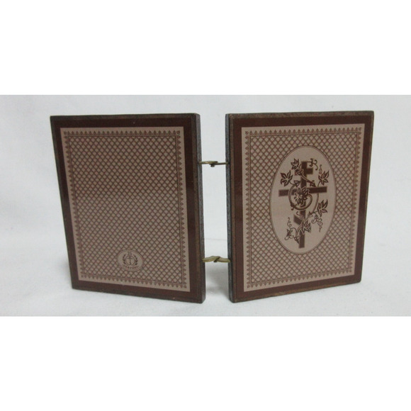 Russian Diptych Icon Virgin of Kazan and Icon not Made by Hand 3" X 2.5" - Picture 3 of 8